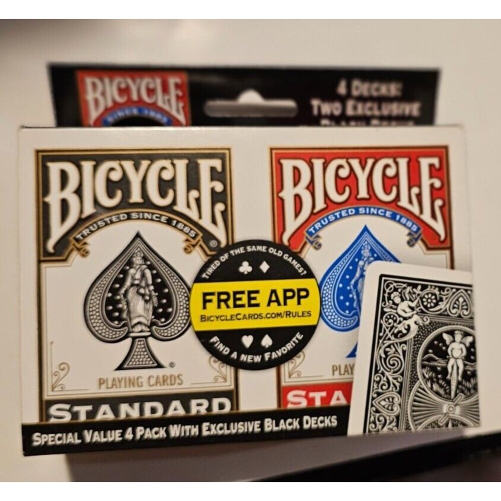 Bicycle Playing Cards Special Value 4 Pack Bicycle Exclusive Black Decks